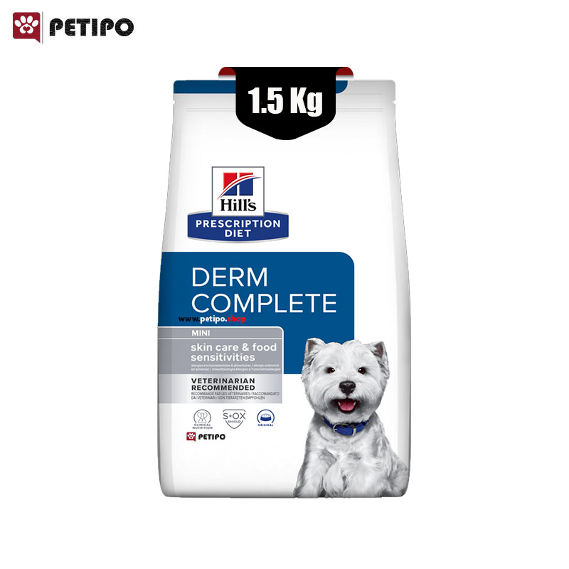 غذای خشک سگ نژاد کوچک درم کامپلیت مراقبت پوستی هیلز Hills Prescription Diet Dog Mini Derm Complete Skin Care وزن 1 کیلوگرم
